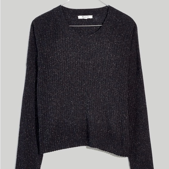 Madewell Sweaters - Madewell Donegal Lawson Crop Pullover Sweater in True Black